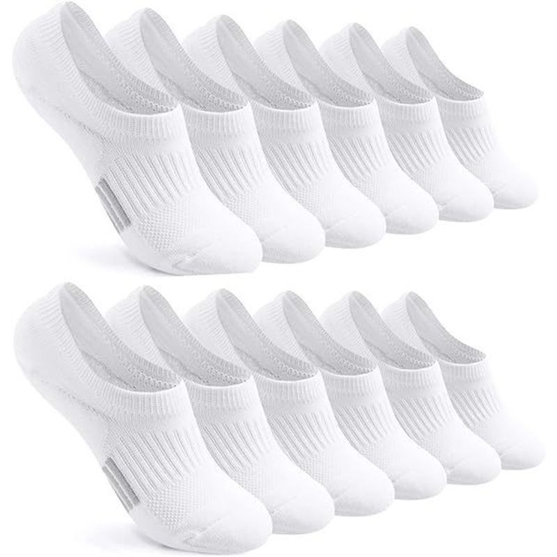 Niedrig geschnittene Füßlinge für Damen und Herren – Atmungsaktive, unsichtbare Sommersocken aus Polyester (rutschfest, nahtlose Zehenpartie, 6er-Pack in neutralen und Pastellfarben)_voghion.com
