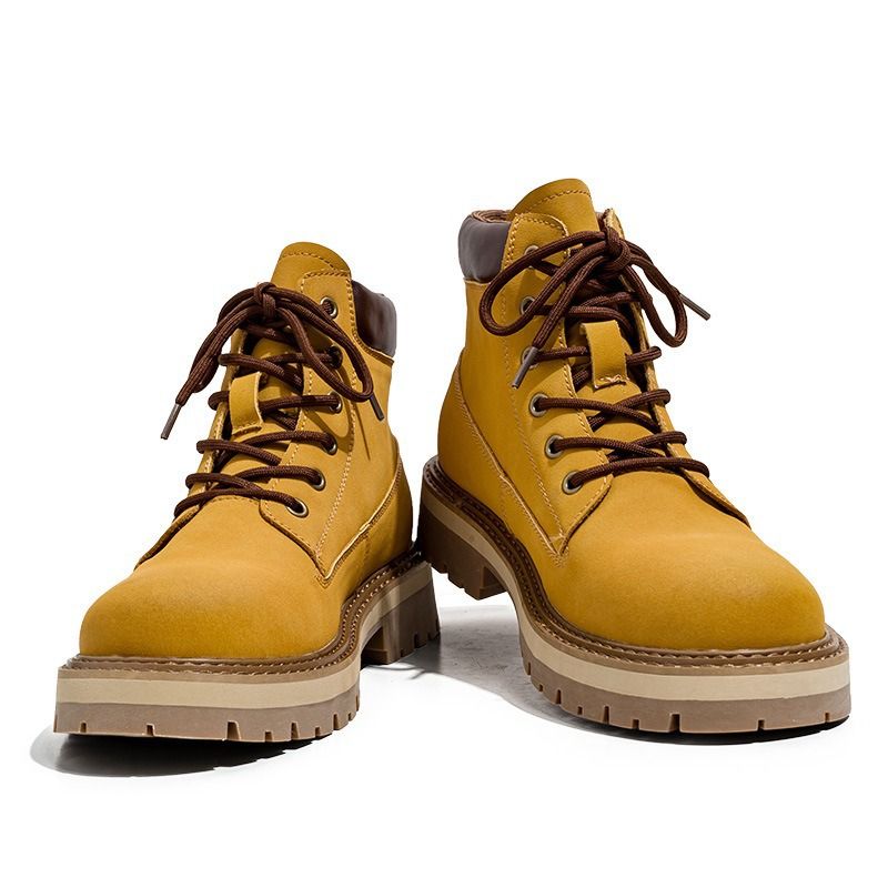 Rhubarb Boots Men's Thick-soled Heightening Desert Martin Boots High-top Men's Boots Functional Wind_voghion.com