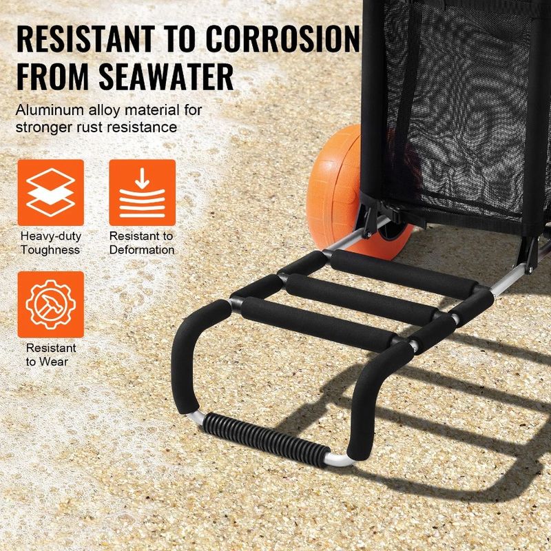 With Loading Big Beach Sand 12 Wheels And Wheels Sand Deck Cart 15.4 Cargo Capacity X 27 Foam For 29.9 Dolly 165LBS Folding W_voghion.com