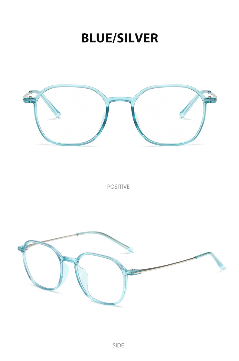 Anti-Blu-ray Flat Light PC Metall Retro Fashion Student Stylee Brillengestell für Herren und Damen_voghion.com