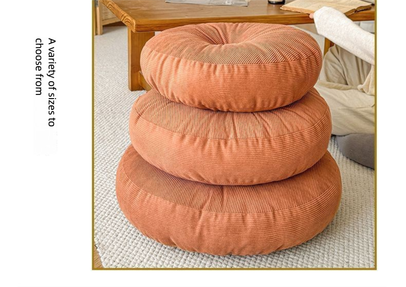 Cuscino futon in lino Kangju, spesso, per uso domestico, rotondo, in stile giapponese, per finestra a bovindo, tatami, pigro, rimovibile e lavabile._voghion.com