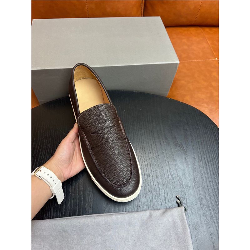New Fashion Versatile Casual Leather Low-Top Breathable Slip-On Loafers Simple Bean Men's Trendy Shoes_voghion.com