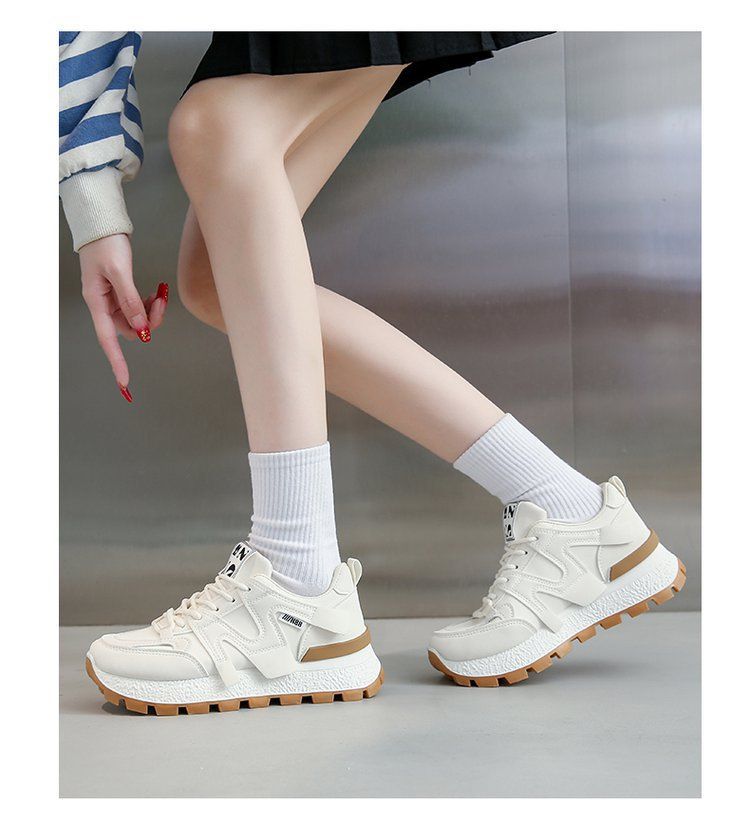 Spring style Forrest Gump for women 2024 new thick soled breathable small white versatile casual sports shoes_voghion.com