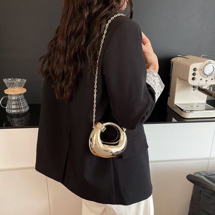 Borsa a mano mini in acrilico testurizzato 2025, nuova borsa da sera color caramella con tracolla singola e catena da donna_voghion.com