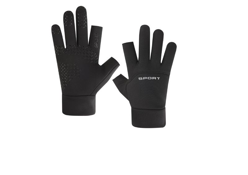 Cross-border Winter Cycling Men Full Finger Outdoor Warm Fleece Lined Windproof Waterproof Anti-slip Touchscreen Gloves_voghion.com