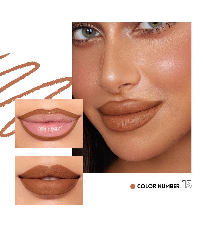 Pudaier Matte Lip Liner Sæt 12 farver Lip Makeup Langtidsholdbar farveforstærkning Brugervenlig læbestift til alle hudtyper_voghion.com