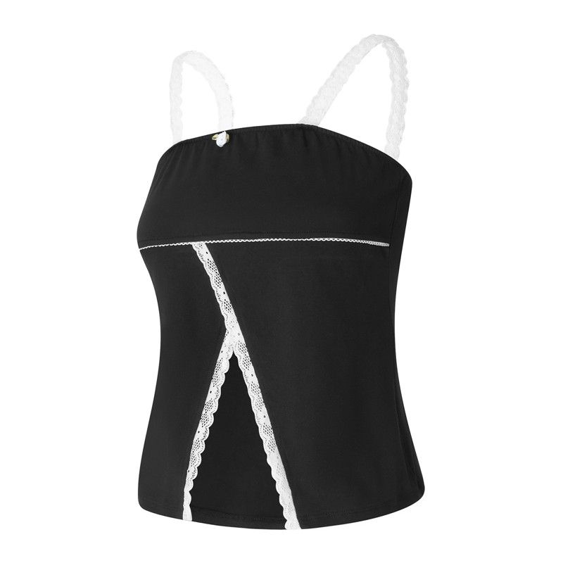 waarme Verkaf Gaono 90er Vintage Spitzenbesatz Crop Fairy Retro Grunge Y2K Camis Front Split Kuerzärm Tops Chic Fraen Mëllechmeedchen Weste_voghion.com
