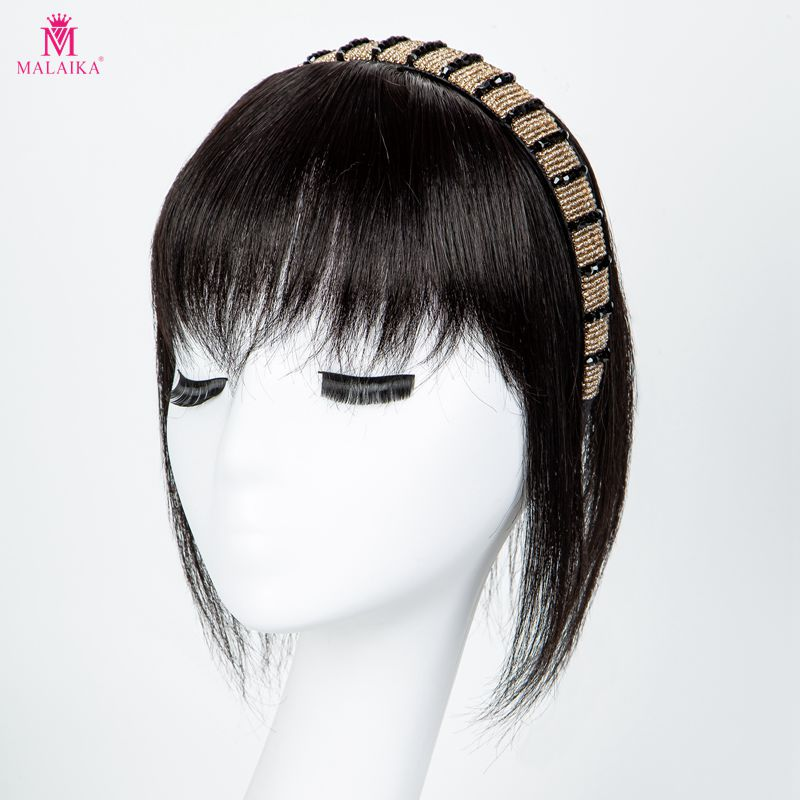 Topper per capelli umani con frangia da donna Clip in frangia con fascia per capelli dritta per chignon di capelli diradati_voghion.com