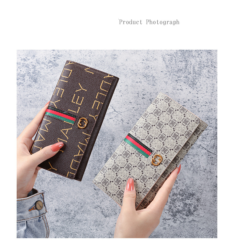 Lange brieftasche frauen neue modische einfache falten multi-funktion kupplung brieftasche karte halter zwei in einem_voghion.com