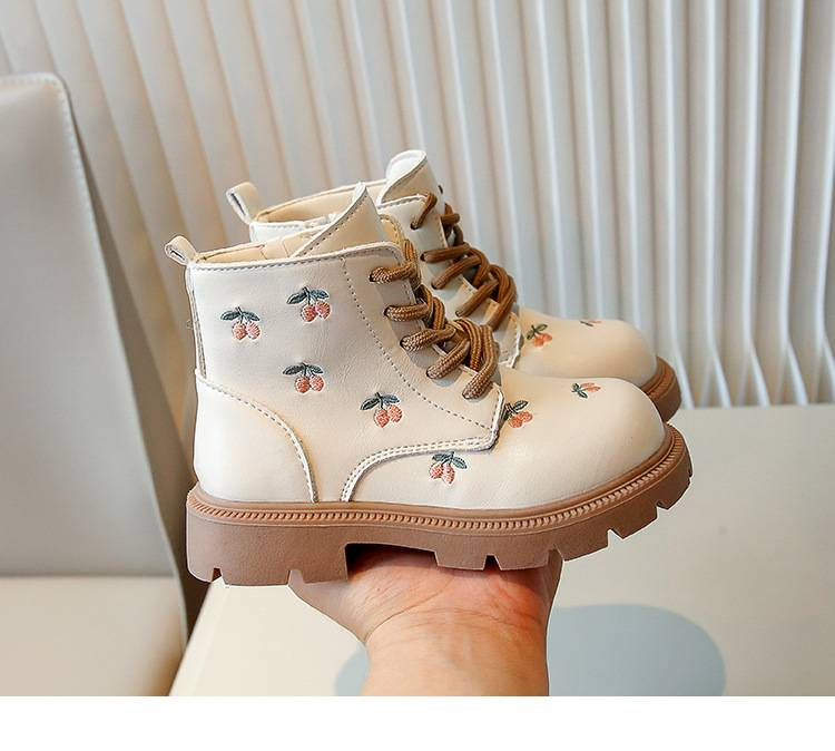 Kinder neue kleine Mädchen Einzelstiefel Bestickte Mädchen Prinzessin Stiefel Mädchen Baby Stiefeletten für Herbst/Winter 2024_voghion.com