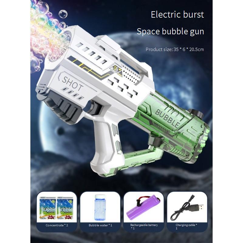 Automatische bellenblaas met ruimtethema - Continu schietende bellenblaasmachine voor kinderen, 800+ BPM met LED-lichteffecten, buitenspeelgoed_voghion.com