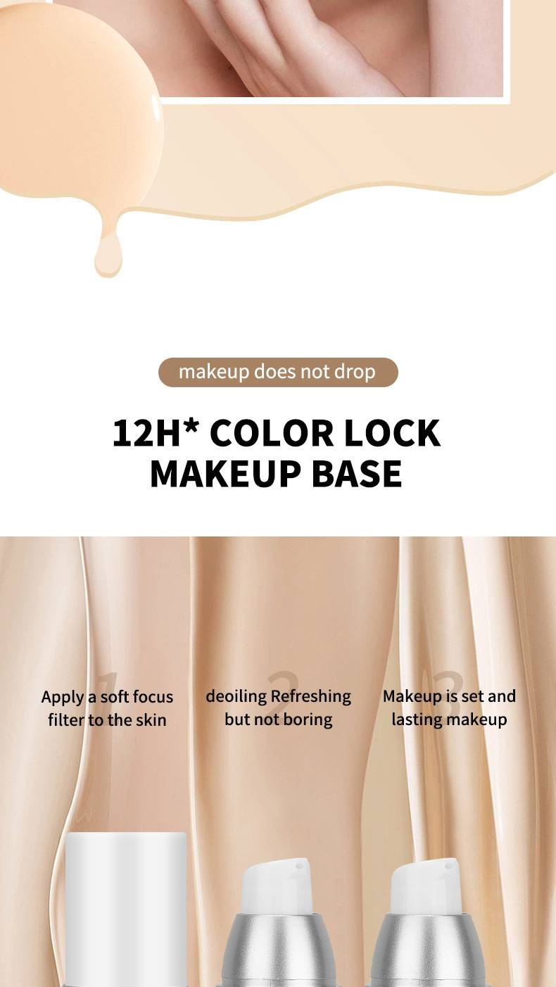 Base de maquillaje adaptable a la temperatura O'CHEAL: corrige, es resistente al agua, controla la grasa, es translúcida e ilumina._voghion.com