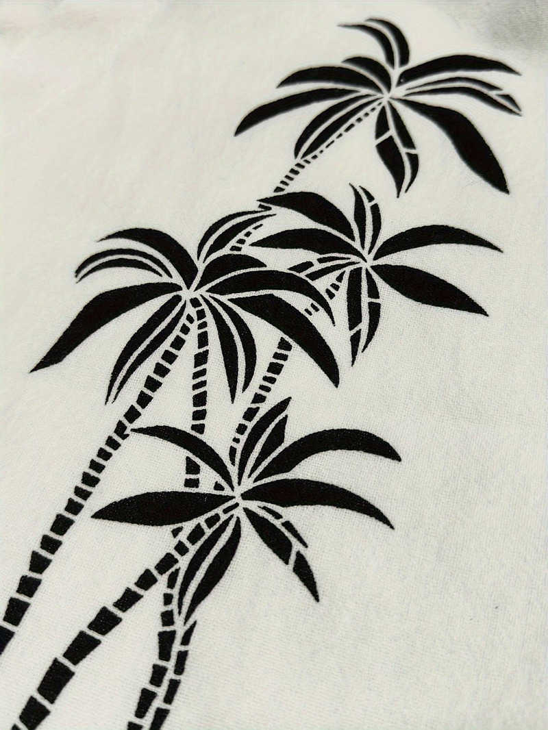 New Men's Comfortable, Casual And Loose Wide-leg Pants, Coconut Tree Printed Beach Pants And Long Pants_voghion.com