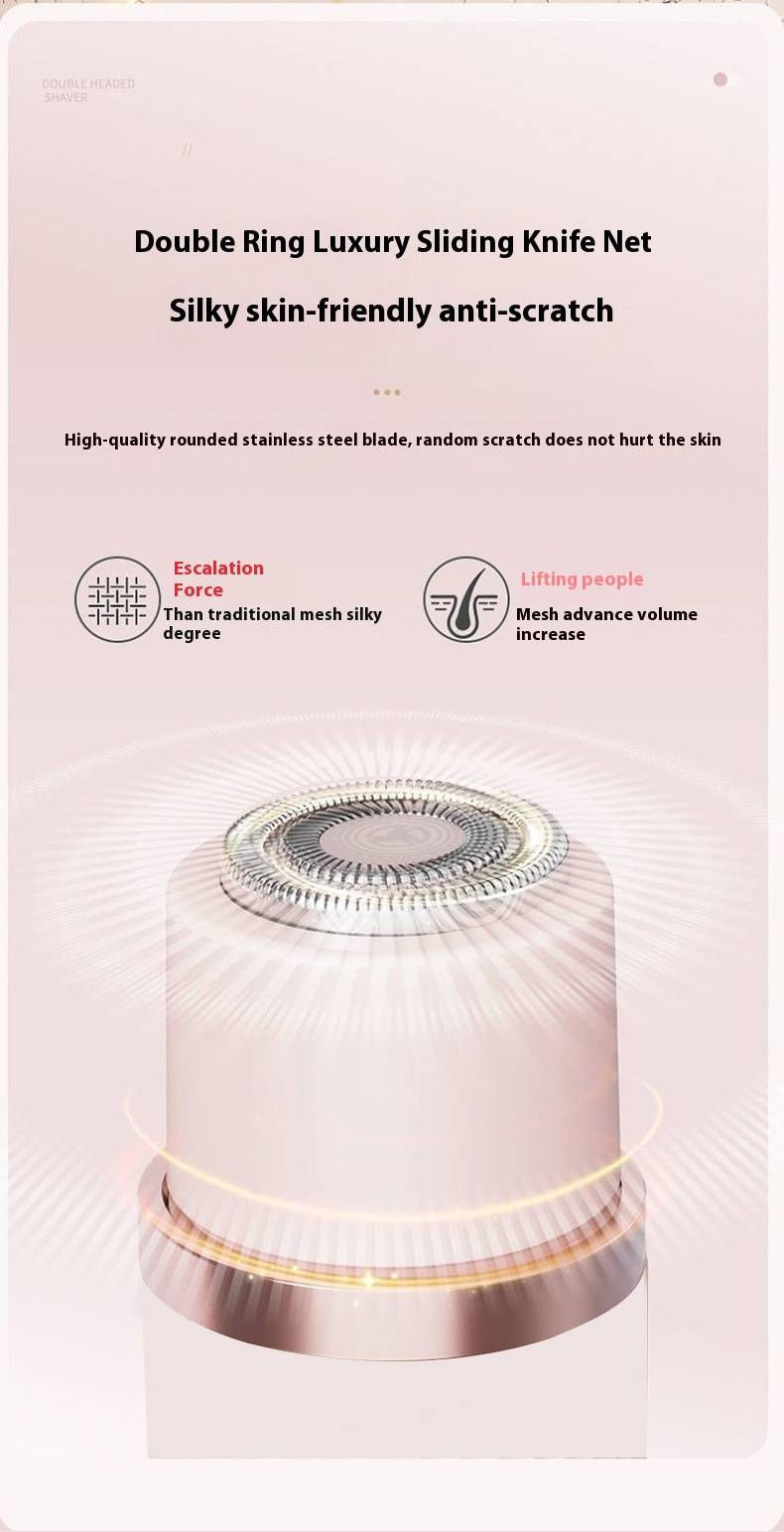 Damen Doppelkopf Elektrorasierer Lippenhaar Achselhaar Privathaarentferner Beinhaar Schamhaarschneider_voghion.com