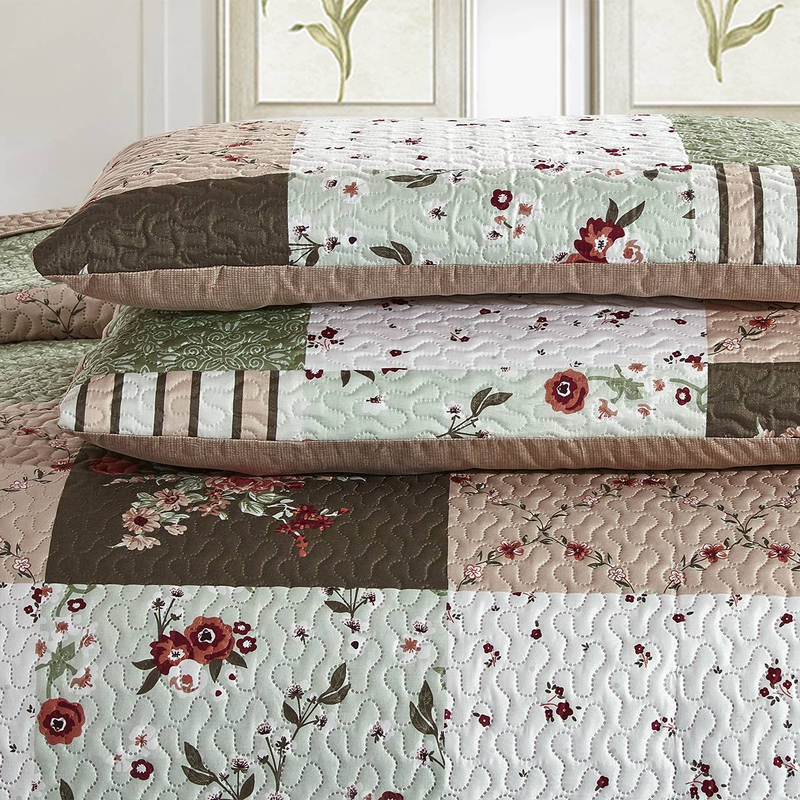 CG29 Garden Floral Bed Cover Set, Suitable For Bedrooms And Living Rooms (1*bedspread +2* Pillowcase, No Duvet Core Or Pillow Core)_voghion.com