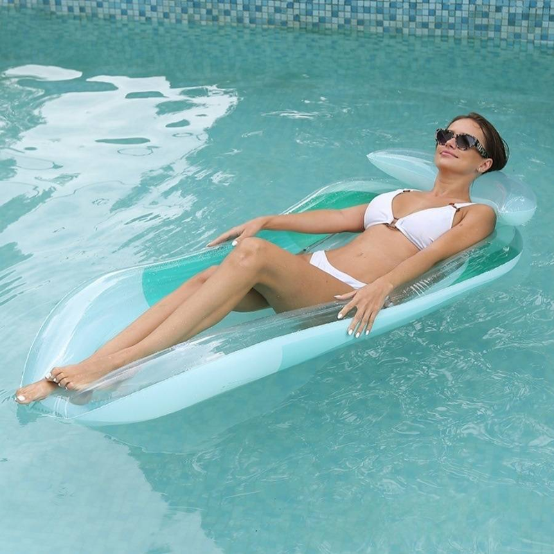 Opblaasbare ligstoel in ombrekleur - dubbelzijdige rugleuning en ademend gaas - opvouwbare zwembadfloat voor volwassenen, 180 cm, snel drogend en robuust_voghion.com