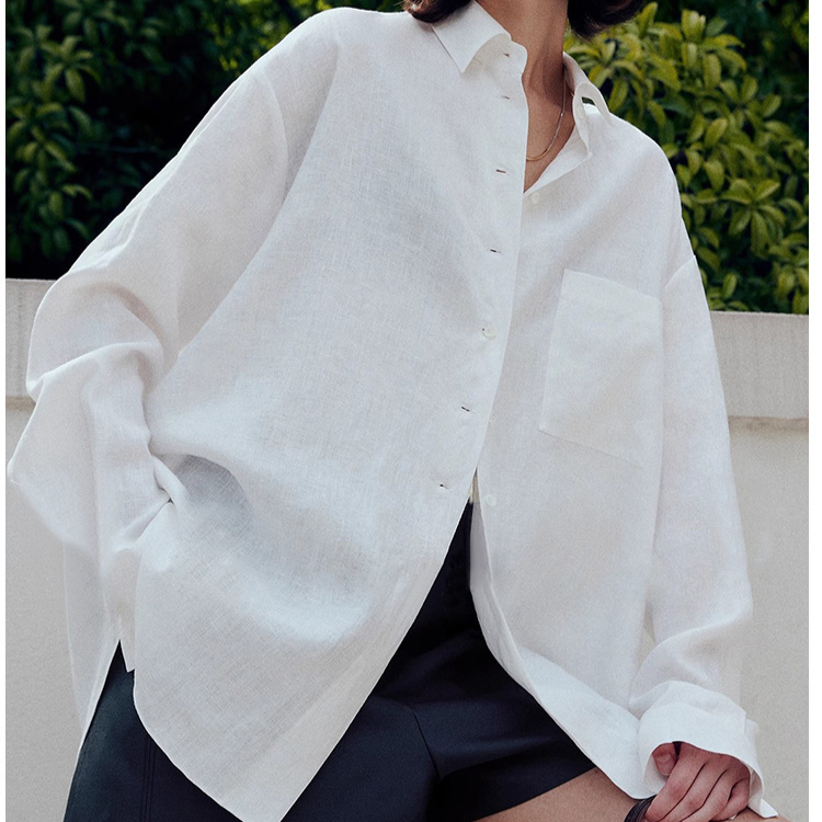 Completo da 3 pezzi con protezione solare, camicia, pantaloni e gonna in lino traspirante e vestibilità rilassata – Completo estivo leggero per le vacanze da donna_voghion.com