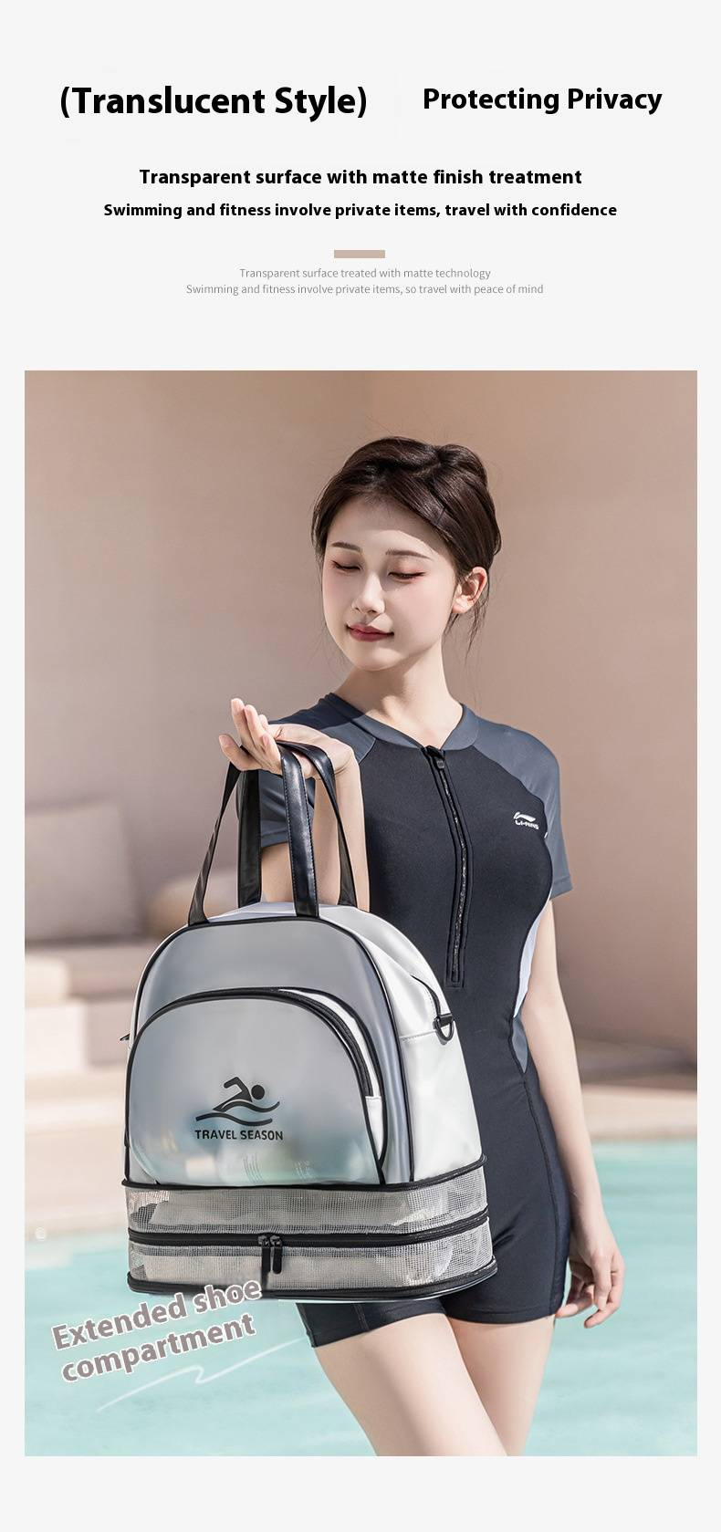 Expandable Waterproof Wet Dry Separator Crossbody Sling Bag For Travel, Swimming, Gym & Beach - Lightweight Multi-Purpose Organizer (White, Navy, Red)_voghion.com