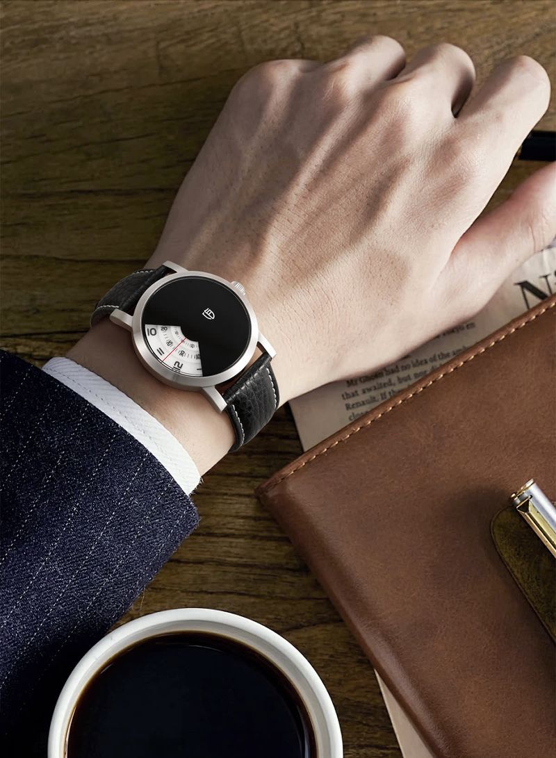 BERNY Men's Watch Personalized Turntable Quartz Watches For Men Black Dial Stainless Steel Case Business Sports Wristwatches_voghion.com