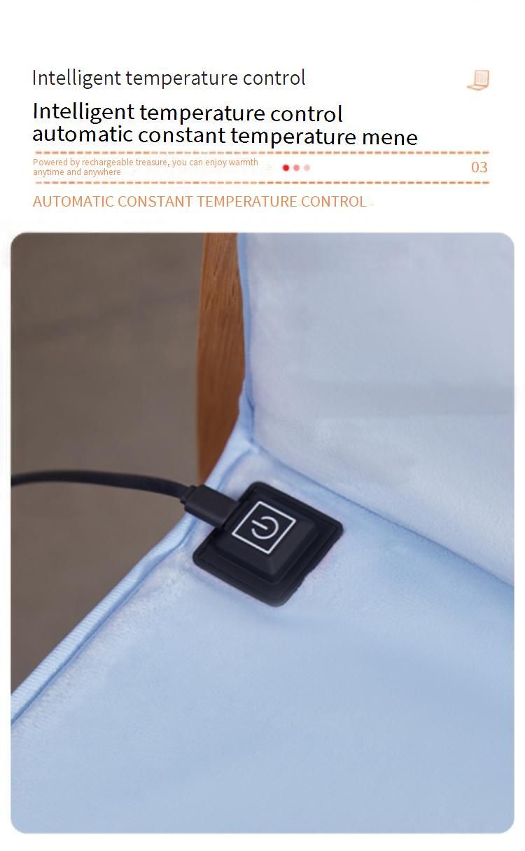 Graphene Far Infrared Heating Seat Cushion, Portable USB-Powered Office Chair Pad, Soft Velvet Cover, 5 Heat Settings For Home & Work_voghion.com
