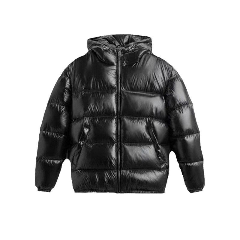 Herren-Winter-Steppjacke mit Kapuze und leichter Isolierung, Schwarz, Slim Fit, wasserabweisendes Polyester, lässige Oberbekleidung für den Stadtverkehr_voghion.com