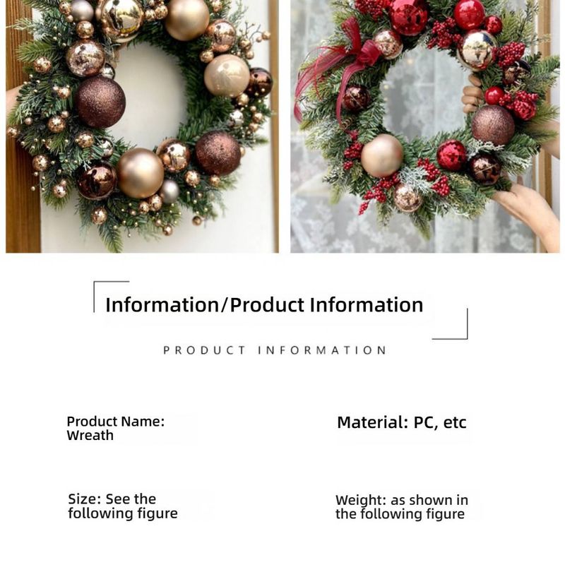 Weihnachtskranz – Rustikaler Türschmuck aus Weinreben und Beeren für festliche Dekoration zu Hause und im Geschäft (40 cm/30 cm, verschiedene Ausführungen: Glockenhirsch, Rotes Haus, Goldene Eichel)_voghion.com