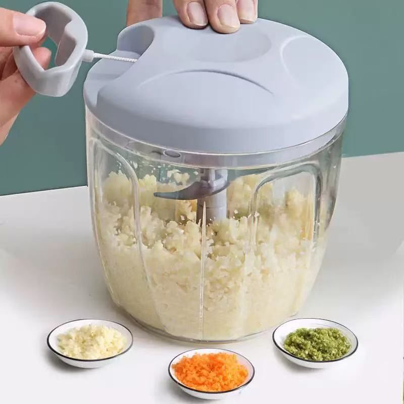 Multi-functional Kitchen Vegetable Cutter, Baby Food Processor, Meat Grinder, Manual Garlic Press, Household Garlic Puller_voghion.com