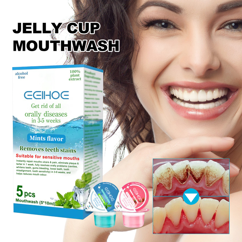 Jelly Cup beautiful Mouthwash Cleansing for Odor, Tooth Stains, Stains Stains, Brightening and Whitening of Teeth Care,_voghion.com