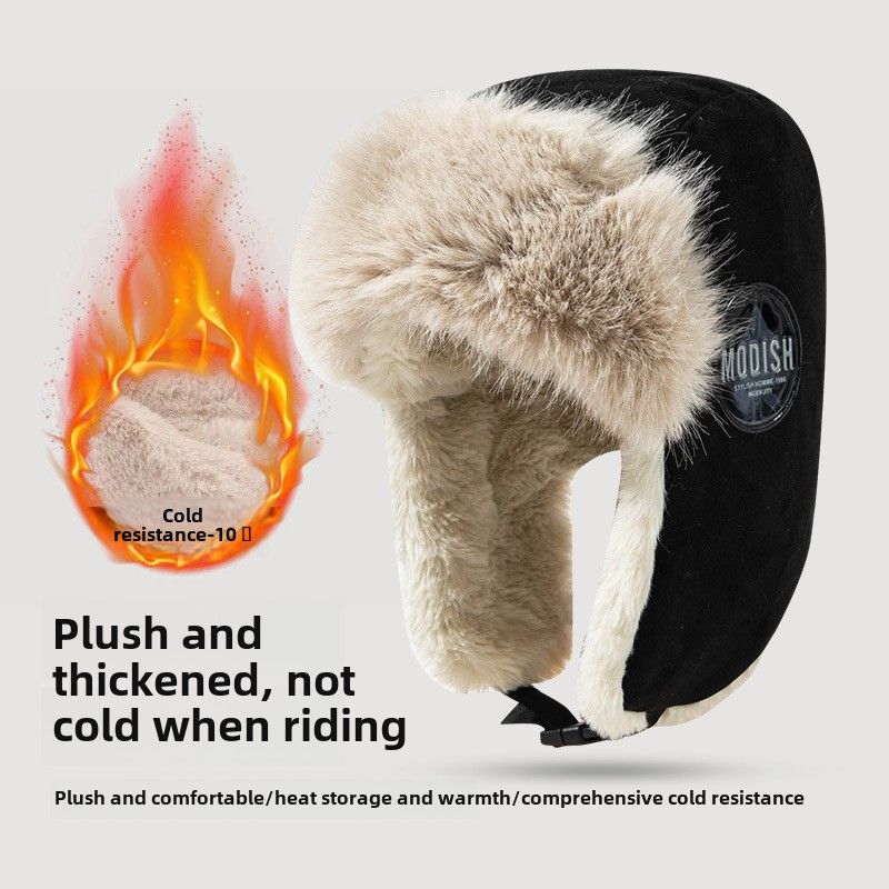 Nuovo cappello invernale da donna versatile in velluto spesso con protezioni per le orecchie antivento in cotone e cappello freddo_voghion.com