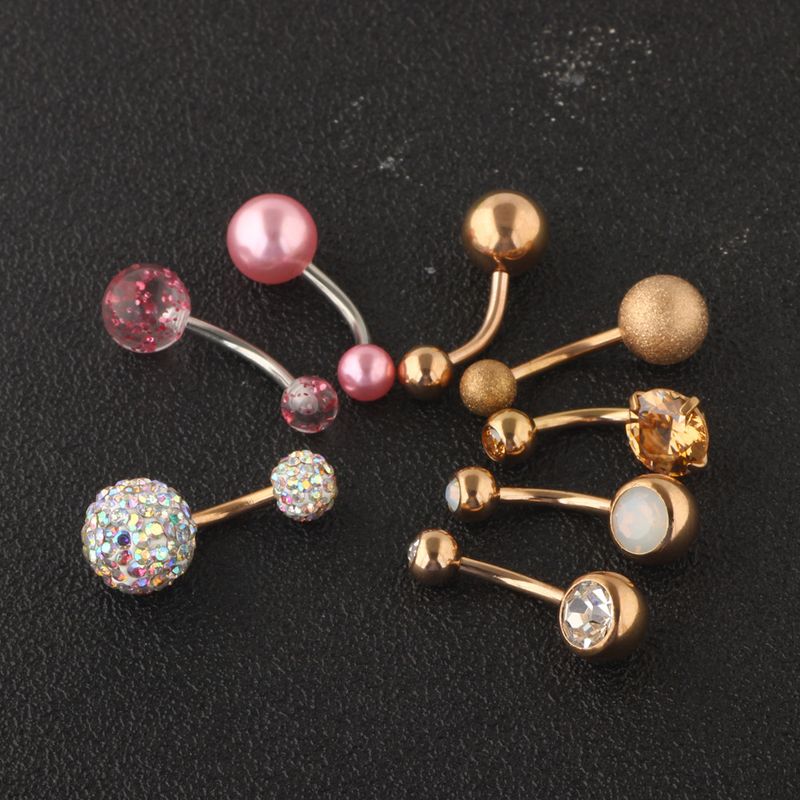 nuovo arrivo 8 pezzi anello ombelico completo zircone chiodo ombelico fibbia piercing gioielli_voghion.com