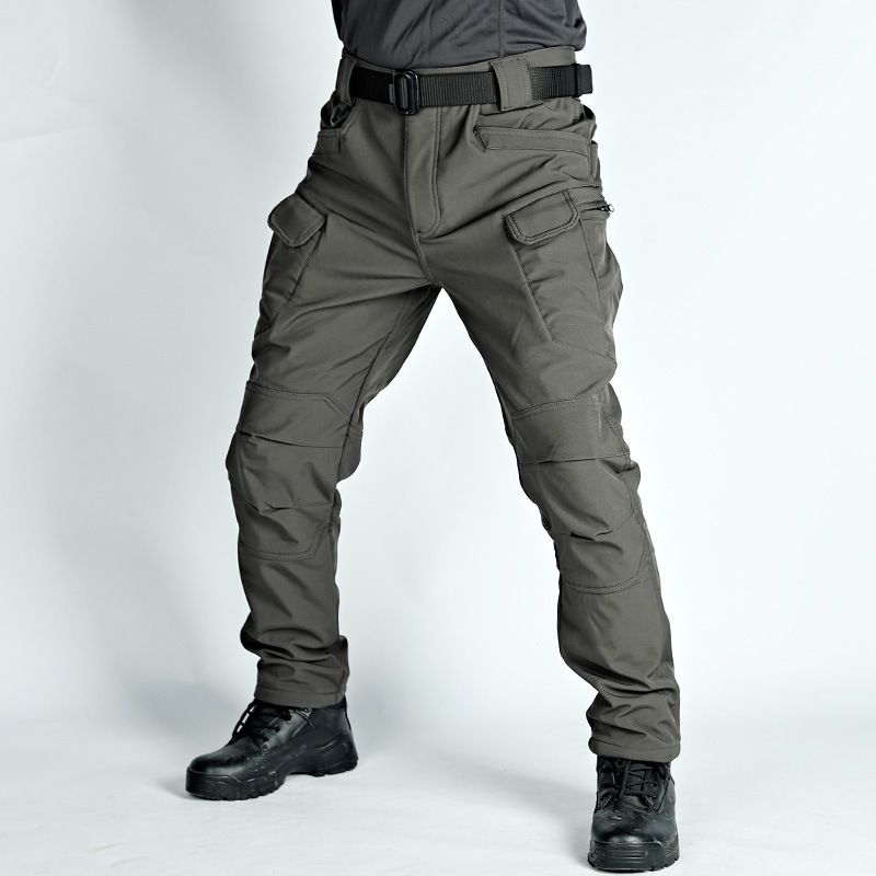 Thermo-Cargohose für Herren im Winter – Fleecegefütterte taktische Softshellhose für Outdoor-Sportarten (X7-Serie, Grau/Braun/Camouflage/Schwarz/Khaki, Größen S-4XL)_voghion.com