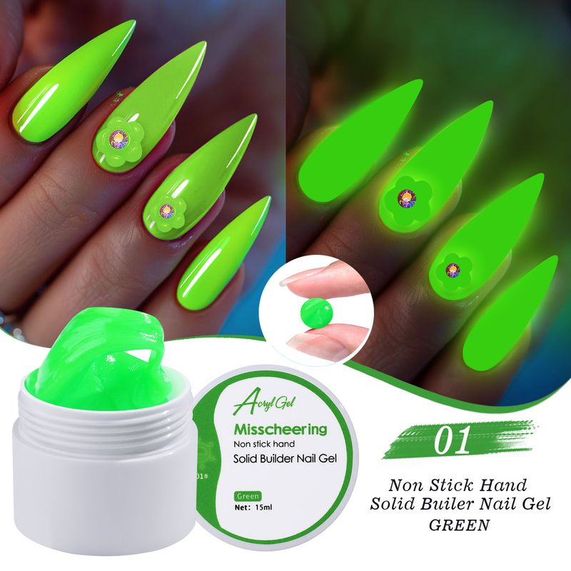 Non-Sticky Extension Hand-Squeezed Luminous Carving Shapeable Phototherapy Gel Nail Salon_voghion.com