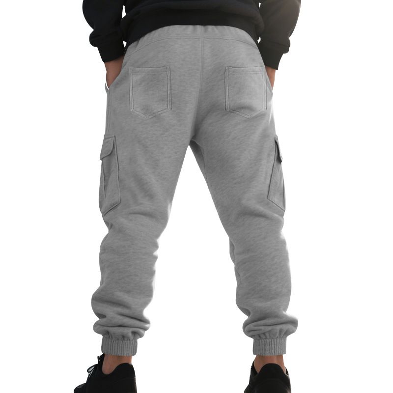 Schwere Cargohose mit Fleecefutter – Jogginghose mit mehreren Taschen und Kordelzug für Herren (Schwarz/Armeegrün/Hellbraun, S-XXXL)_voghion.com