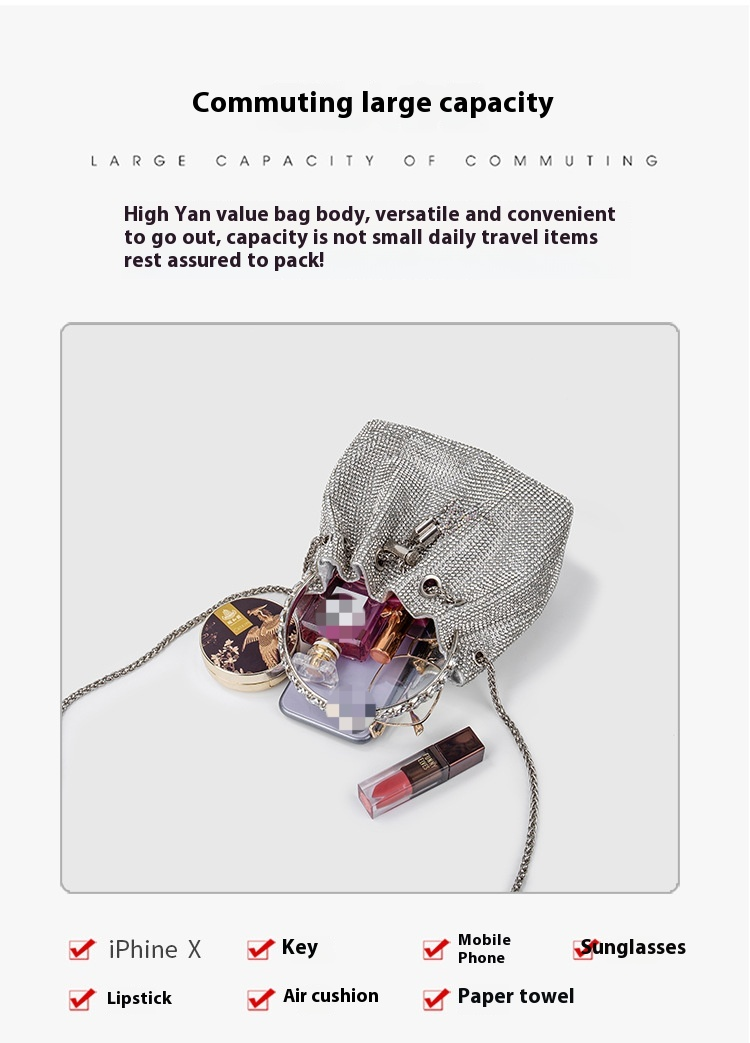 Akryl Hot Diamond Bag Dammiddagsväska Lyx Tofsväska Kedjeväska Mångsidig handhållen Crossbody-väska med en axel_voghion.com