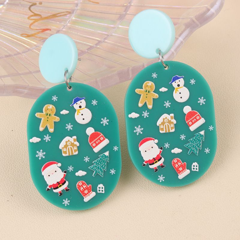 Series Cup Snowman Acrylic Studs Cartoon Christmas Tree Hat Boots Earrings Jewelry For Women_voghion.com