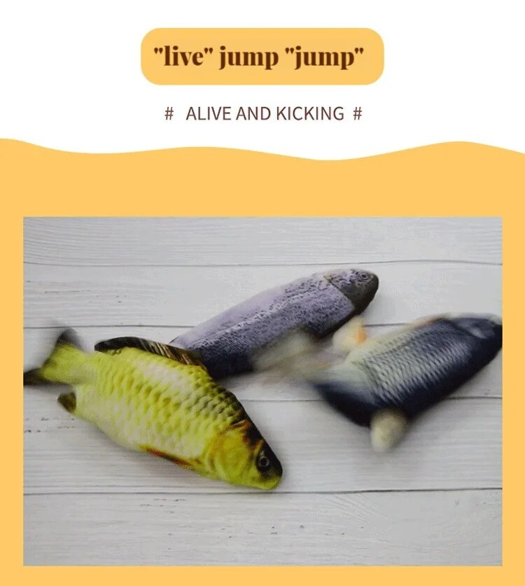 Electric Cat Toy Fish Pet Cat Toys Simulation Fish Swing Kitten Dance Fish Toy Funny Cats Chewing Playing Supplies USB Charging_voghion.com