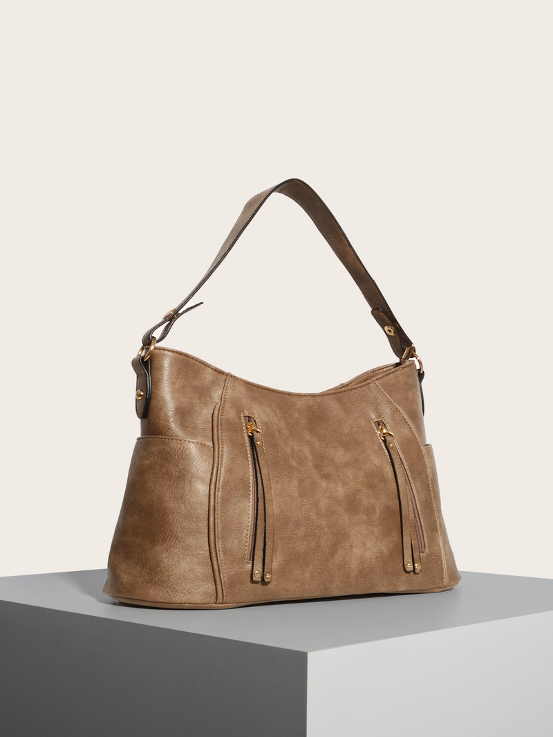 European and American retro tote bag double zipper tassel women's portable shoulder bag women's bag_voghion.com
