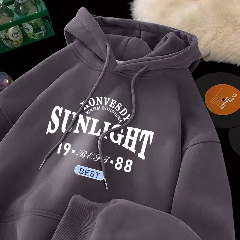 Felpa con cappuccio da uomo, casual, ampia, stampata, a maniche lunghe, felpa con cappuccio, giacca invernale con fodera in pile, parte superiore spessa_voghion.com