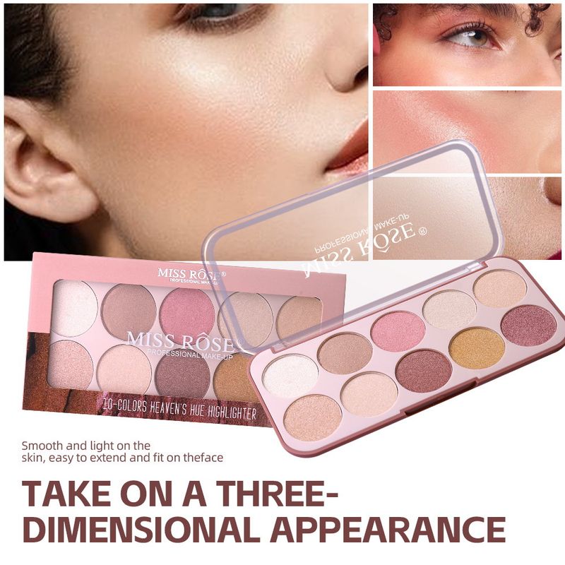 MISSROSE Natural Brightening Rouge Blush Palette Facial Contouring Pearlescent Fine Glitter Highlighter One Piece Palette Makeup_voghion.com