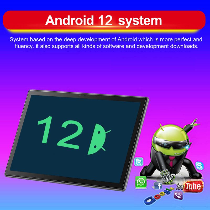 10,1-Zoll-Android-Tablet mit 4G Dual-SIM, 32 GB Speicher, IPS-Bildschirm und GPS-Navigation – ultradünnes Metallgehäuse, fluoreszierendes Grün/Blau/Silber_voghion.com