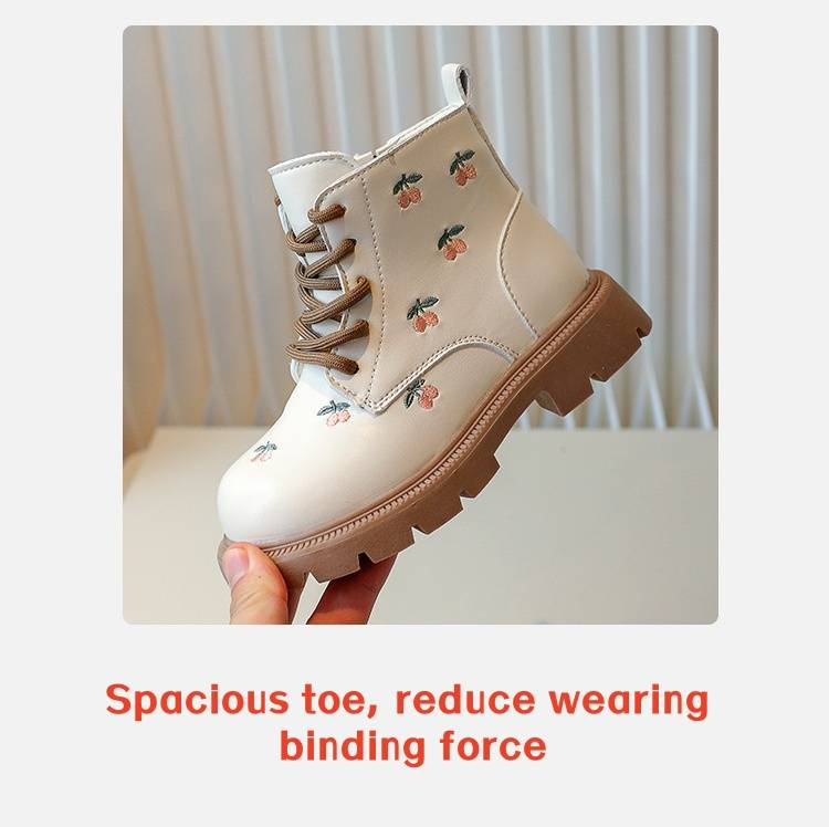 Kinder neue kleine Mädchen Einzelstiefel Bestickte Mädchen Prinzessin Stiefel Mädchen Baby Stiefeletten für Herbst/Winter 2024_voghion.com