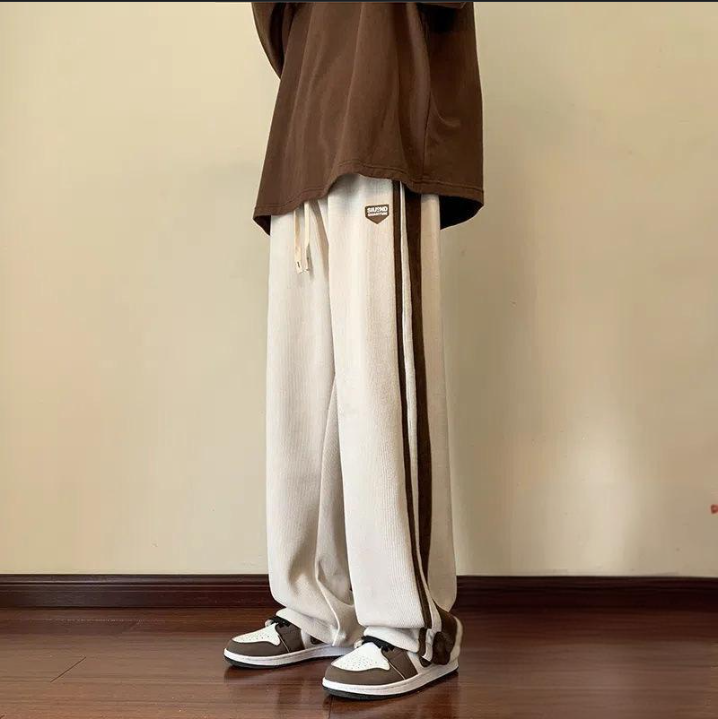 Men's Clothing pants for men, winter plus velvet, Japanese high street fashion brand, drape, loose cuffs, thickened casual pants_voghion.com