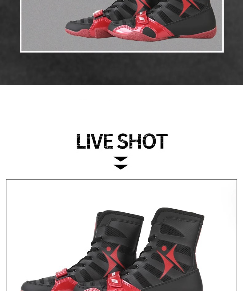 Chaussures de boxe Kangrui pour hommes, chaussures de lutte pour hommes, bottes de combat, chaussures de combat Sanda, chaussures d'entraînement, compétition professionnelle dédiée_voghion.com
