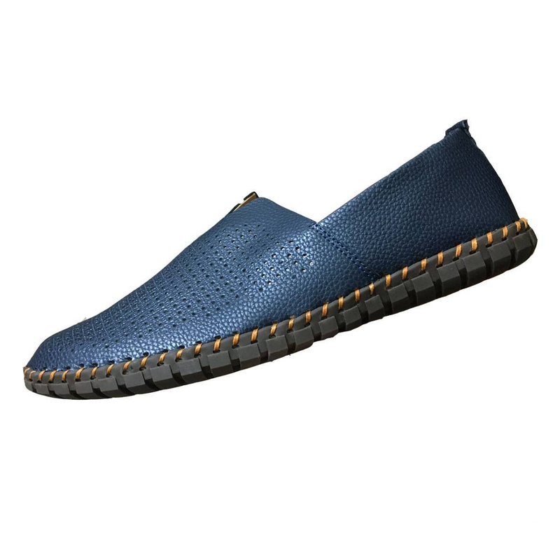 -Grenzüberschreitende große einbeinige Herrenschuhe, handgenähte Herren-Bohnenschuhe, perforierte Herrenlederschuhe aus Rindsleder für Frühling und Sommer_voghion.com