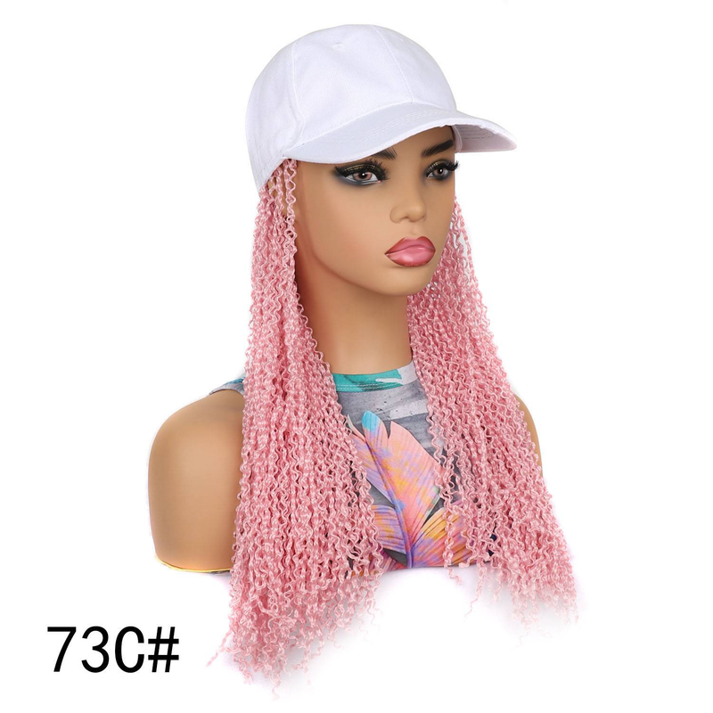 Parrucca con berretto da baseball intrecciato, extension per capelli con treccia a scatola, colore nero, parrucca con berretto nero e capelli sintetici intrecciati lunghi 16 pollici per donna_voghion.com
