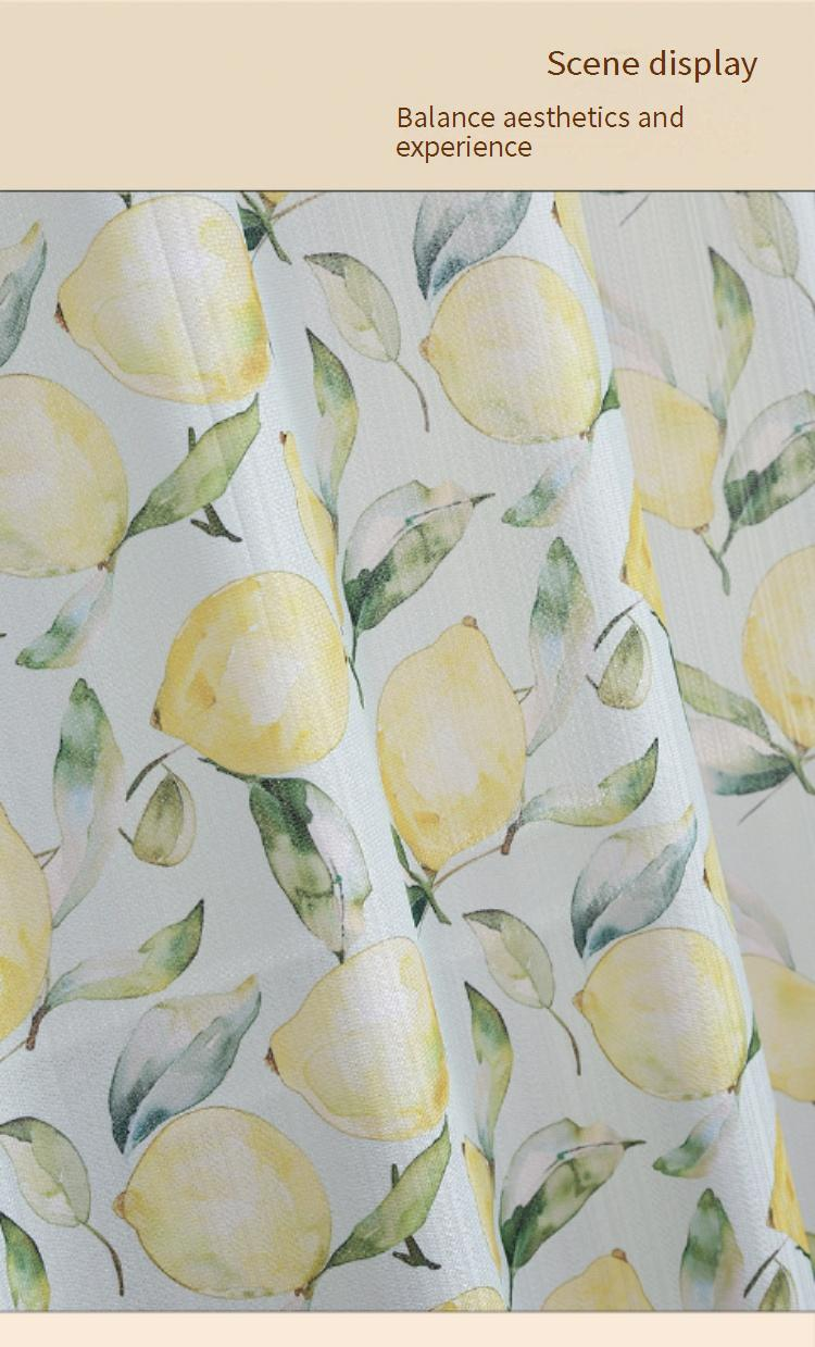 Modern Polyester Door Curtain With Botanical Print - Ready-to-Hang Fabric Panel For Living Room (Multiple Sizes)_voghion.com
