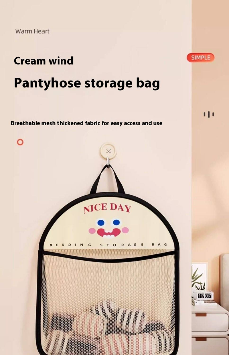 Household Storage Net Bag Underwear Socks Storage Hanging Bag Wardrobe Hanging Storage Bag Behind The Door Storage Artifact Sundries_voghion.com