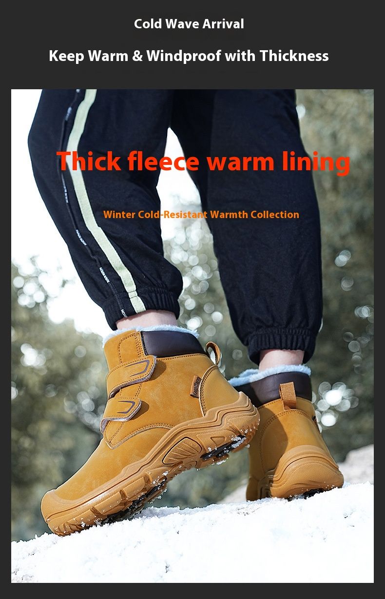 Kids' Outdoor Hiking Warm Martin Boots - Winter Snow Boots With Thick Insulation, High-Top Comfortable Shoes For Boys And Girls_voghion.com