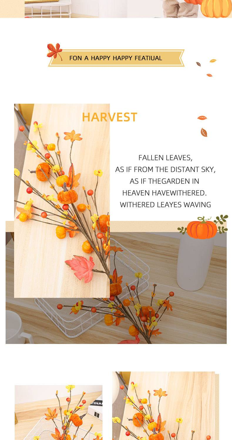 Halloween Decorations Autumn Maple Leaf Pumpkin Cuttings Bouquet Bunch Ghost Festival Home Party Decorations_voghion.com