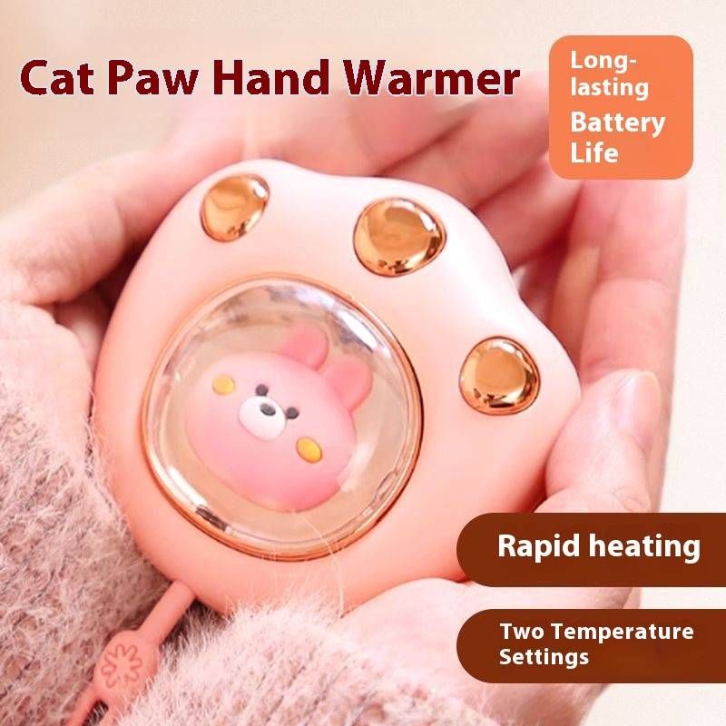 USB Rechargeable Hand Warmer – Cute Animal Designs (Cat Paw, Bear, Puppy) With Fast Heating & 3-Hour Warmth, Portable Mini Heating Pad For Winter_voghion.com